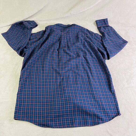 J Crew Shirt Mens Large Blue Red Plaid Long Sleeve Collared Button Up Pocket - Picture 7 of 9
